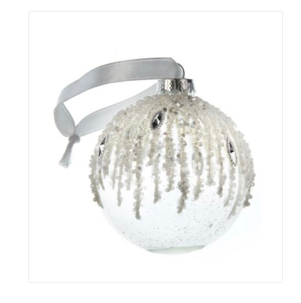 PEARL AND GEM GLASS BAUBLE