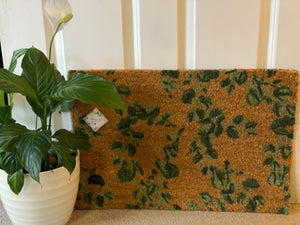 Natural Doormat with Eucalyptus Print