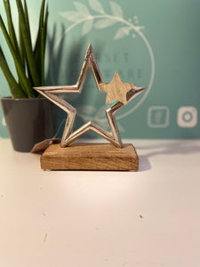 Star On Wooden Base
