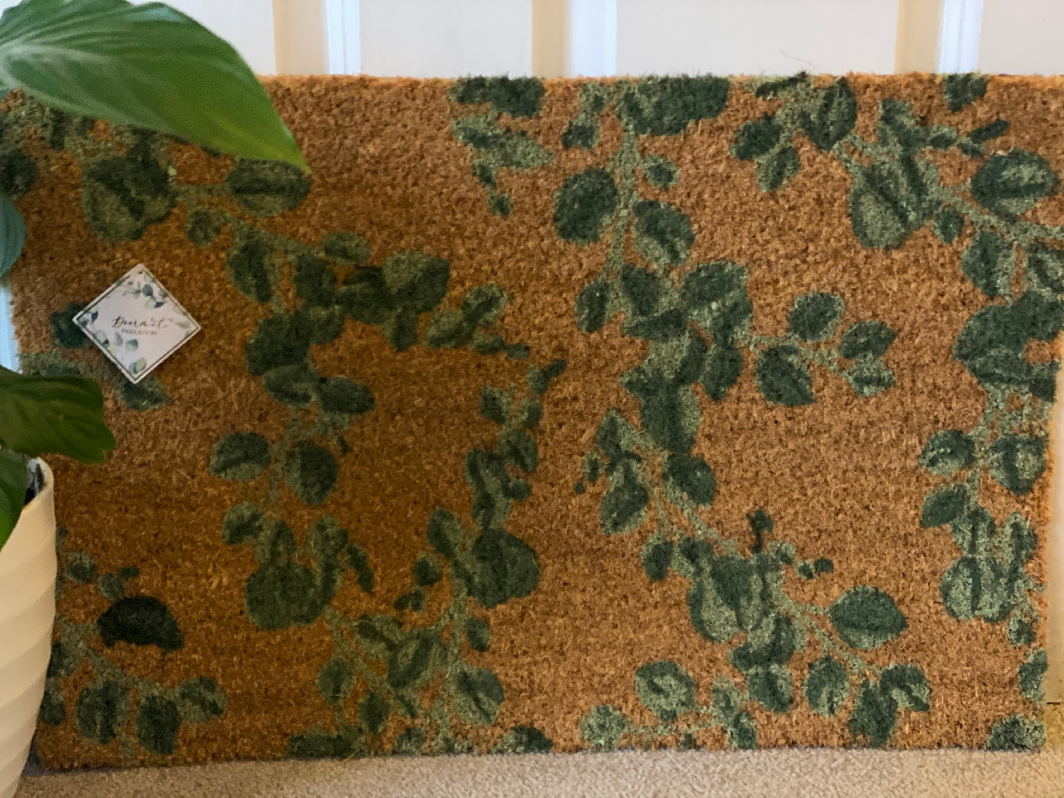 Natural Doormat with Eucalyptus Print