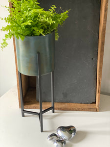 Forest Green Plant Pot On Stand Large