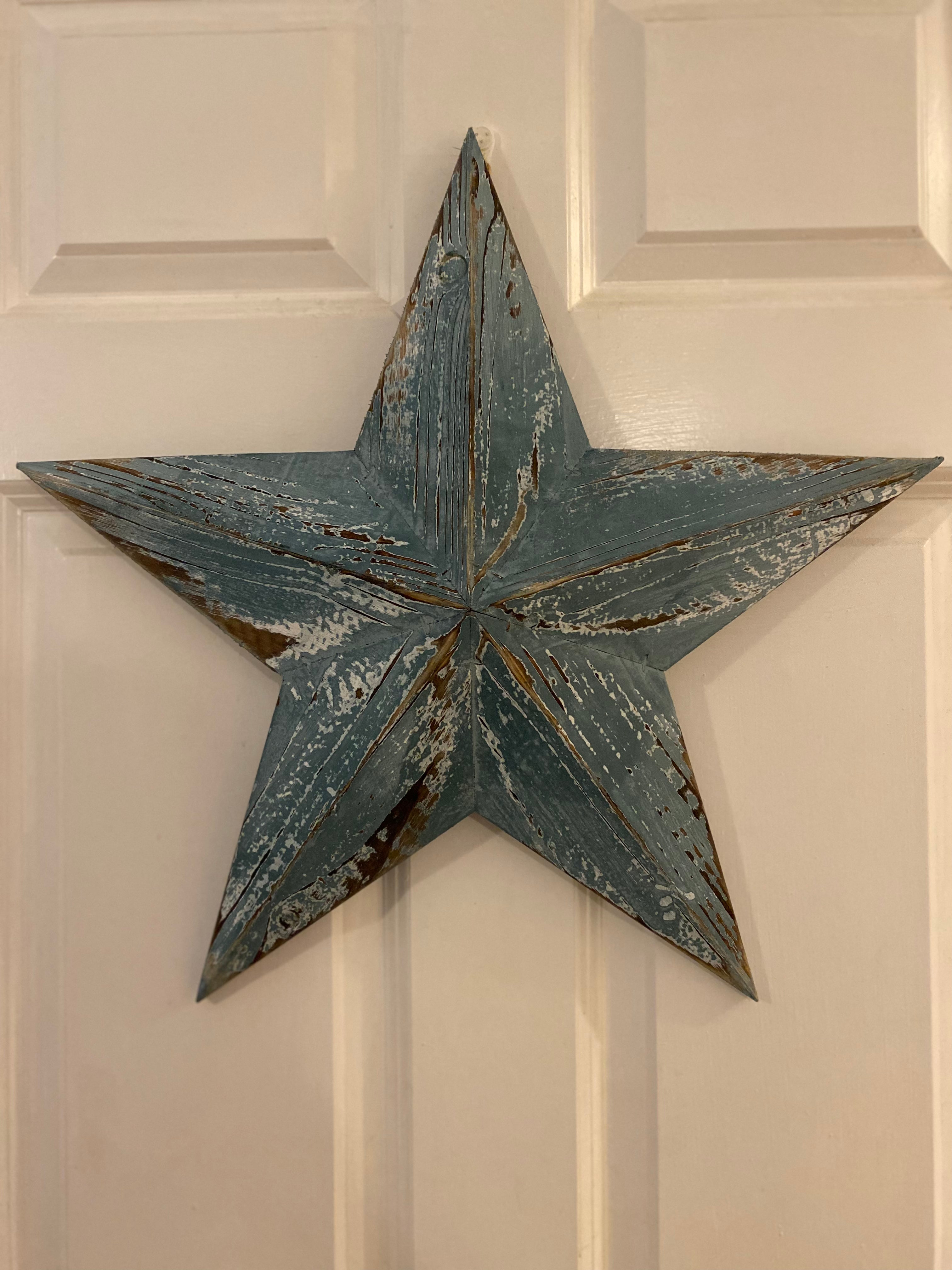 Wooden Blue Star 53cm